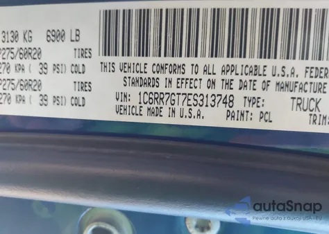 2014 Ram 1500 Big Horn из США, поврежденный, VIN 1C6RR7GT7ES313748